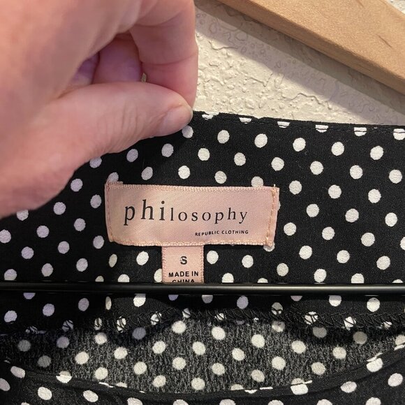 Philosophy Polka Dot Blouse Small - Picture 2 of 6